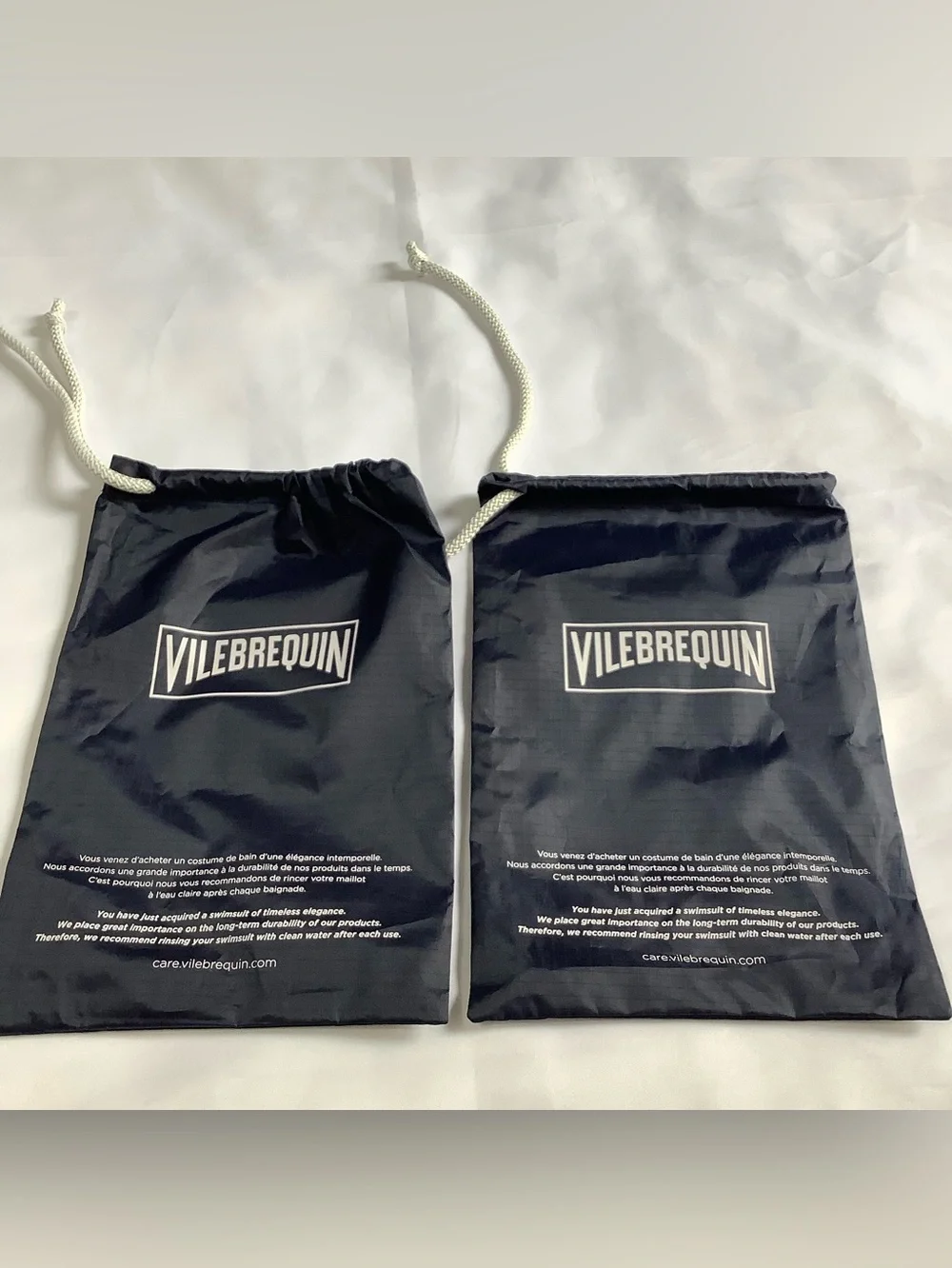 Vilebrequin Nylon Drawstring Dust Bag set of 2 8” x 11” (W832)